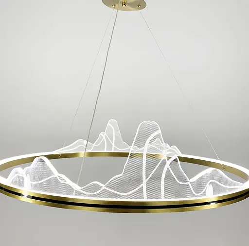Вишукана підвісна LED люстра з імітацією високогірʼя Line.F Діаметр 80см - фото 7