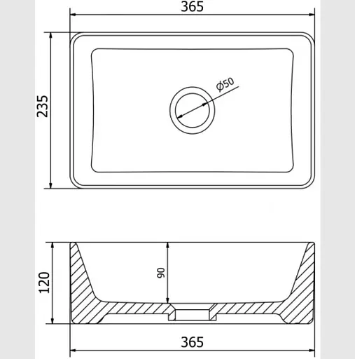 Умивальник Mexen Nadia 36 white black Edge накладний MEX-21613607, Білий - фото 6