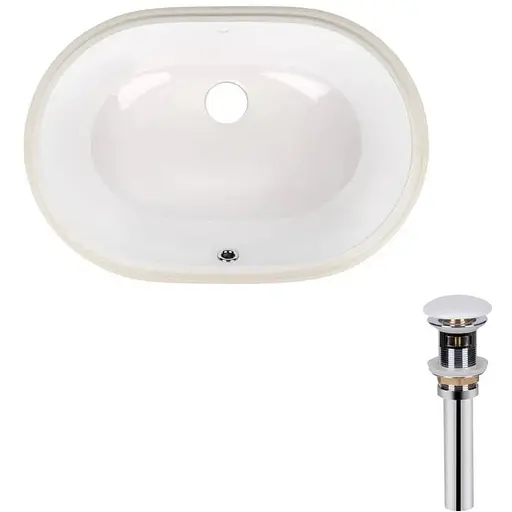 Умивальник Qtap Stork врізний овальний 560x395x195 мм White + донний клапан PU02O, Білий - фото 1