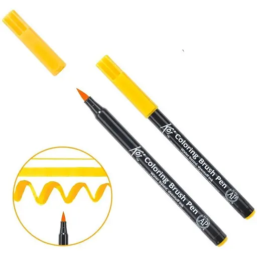 Маркер-пензель акварельний KOI Жовтий темний (4) Sakura
