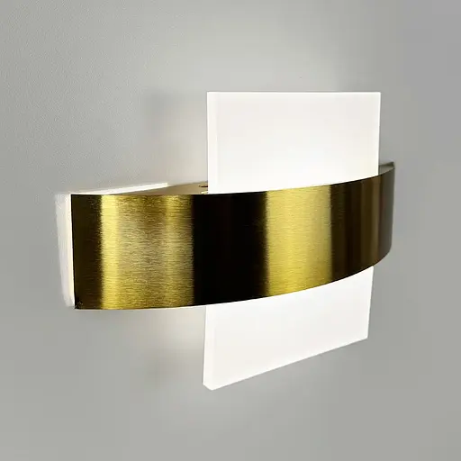 Латунне бра Line F з квадратним розсіювачем Арт. W205 - 250*130 AB  - фото 5