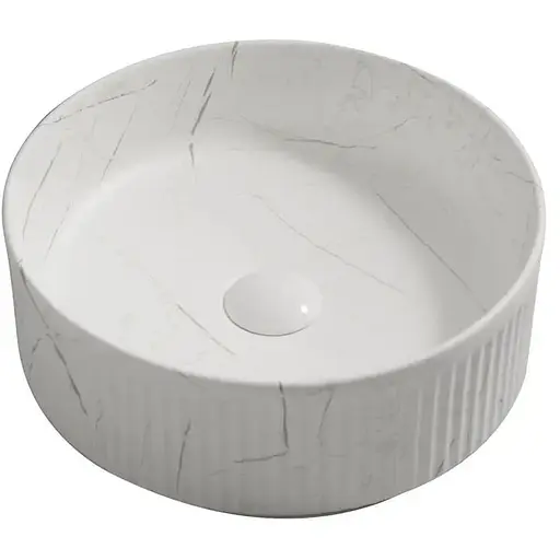 Умивальник накладний Mixxus Premium Wave-0102 marble 370x370x130 мм MP6528, Мармур - фото 1