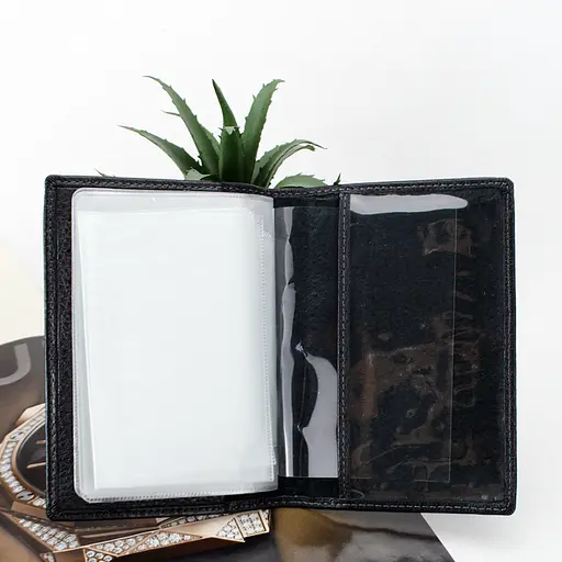 Обложка на паспорт и права Ricco Grande 162-A кожаная черная - фото 7