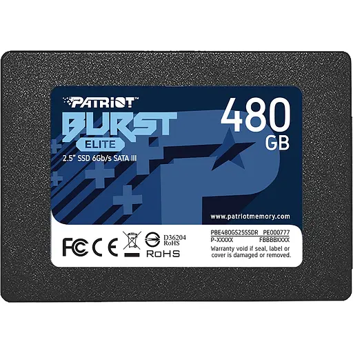 SSD накопичувач Patriot Burst Elite 480 GB (PBE480GS25SSDR) [153432]