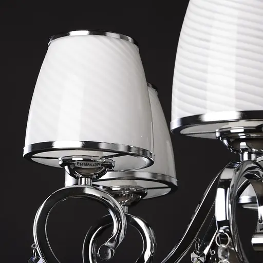 Люстра підвісна Brille кришталева з абажуром E14 40W CH (BCL-384S/8) - фото 9