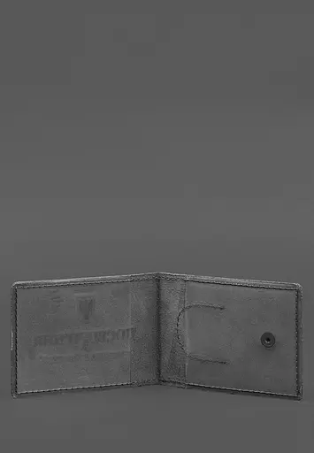 Кожаная обложка для удостоверения участника боевых действий с карманом для жетона черная Crazy Horse - фото 3