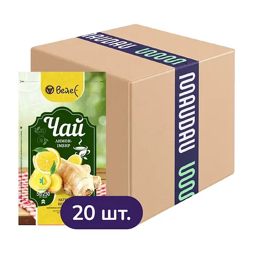 Набір натурального чаю Велес  з лимоном та імбирем (20 шт. х 50 г)