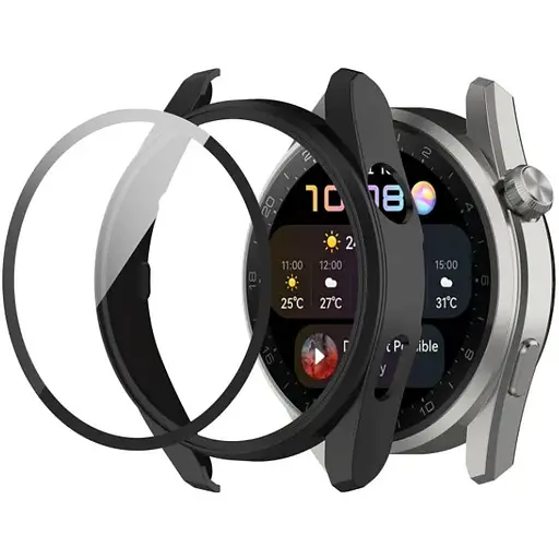 Чохол-накладка DK Пластик Soft-Touch Glass Full Cover для Huawei Watch 3 Pro (black) - фото 3