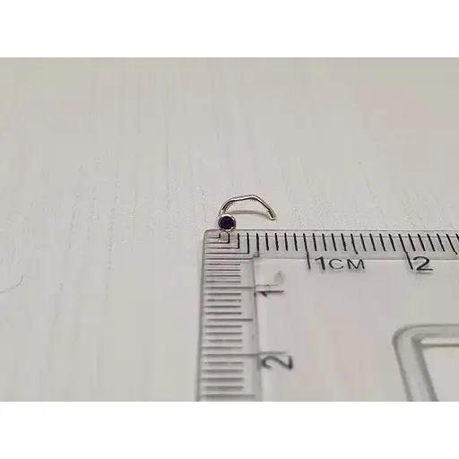 Срібна сережка-пірсинг в ніс Dear. 1024.4С Синій - фото 3