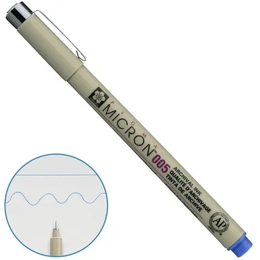 Линер Pigma Micron (0.05) 0.2 мм Синий Sakura - фото 1