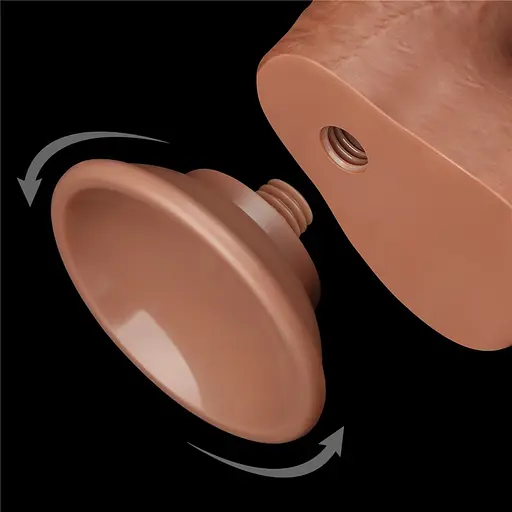 Фалоімітатор LoveToy Sliding-Skin Dual Layer Dong 7" 18.3 см коричневий - фото 7