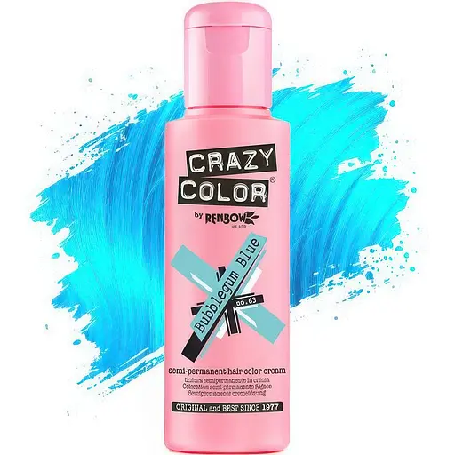 Тінт-фарба для волосся Crazy Color відтінок 63 блакитний баблгам 100 мл