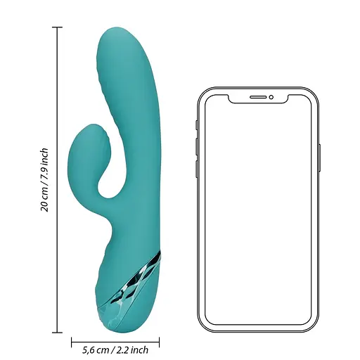 Вібратор-кролик Loveline Inflatable Rabbit 20 см (зелений) - фото 7