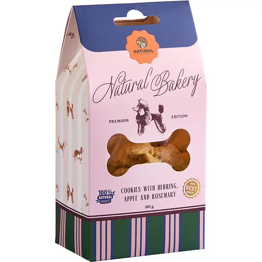 Лакомство для собак Natural печенье с сельдью яблоком и розмарином 100 г