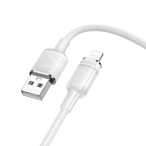 Дата кабель Borofone BU56 Succeed USB to Lightning 2.4A (1.2m) White - фото 3