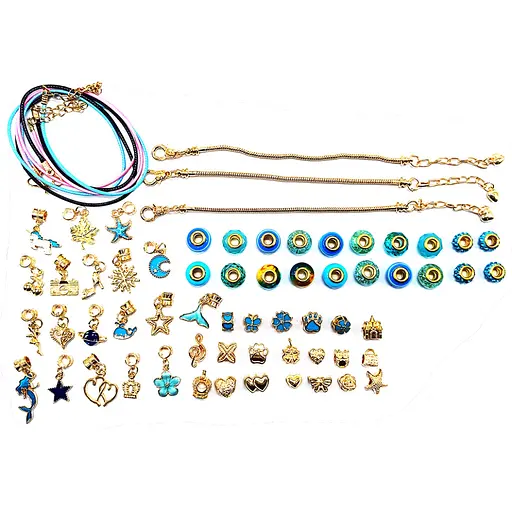 Набор для создания браслетов Pandora THE BEST GOLD(Blue) с подвесками - фото 2