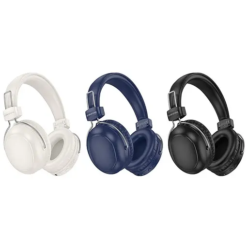 Навушники Borofone бездротові накладні BO33 Melody BT headphones білі - фото 3