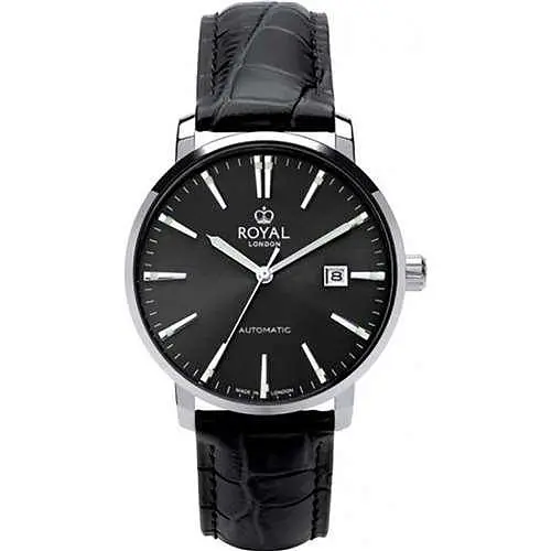 Мужские водонепроницаемые наручные часы Royal London 41405-01 кварцевые с кожаным ремешком