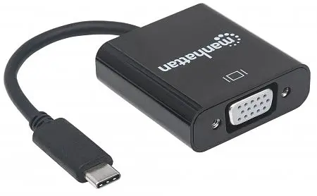 Перехідник Intracom USB 3.1 Type-C VGA F Manhattan чорний - фото 3