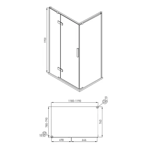 Душевая кабина Volle Neno 120x80 без поддона 10-22-171Lglass - фото 3