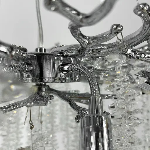 Изысканная серебряная подвесная люстра с хрустальными камнями Ø 60 см | Ст. 33001-600 CH | Line F - фото 6