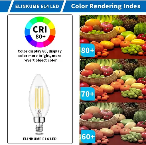 ELINKUME C35 Лампа Едісона E14 6 Вт Свічка розжарювання Світлодіодна лампа Тепла біла лампа 6 шт. - фото 3