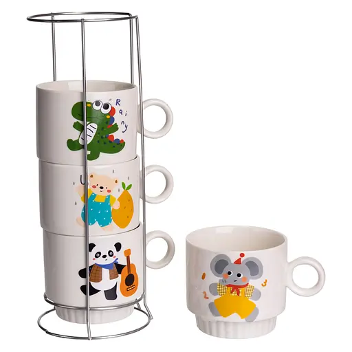 Набор чашек фарфоровых Animals 4 шт. 300 мл FM-8 - фото 3