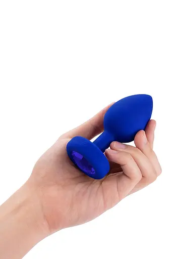 Анальна пробка B-Vibe Vibrating Jewel Plug L/XL 11.1 см (синій) - фото 3