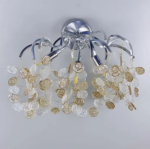 Бра в срібному кольорі з комбінованими пластинами Line F YG 28 CH - фото 3