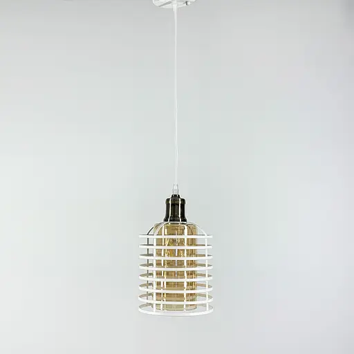 Підвіс в стилі Лофт у білому корпусі Line.F Колір плафона Янтарний - фото 3