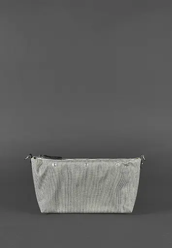 Шкіряна плетена жіноча сумка Пазл S чорна Krast - фото 4