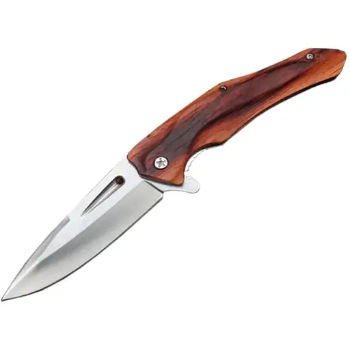 Ніж складний A2882, ручка сталь + дерево, довжина 215 мм, 200 гр, Box