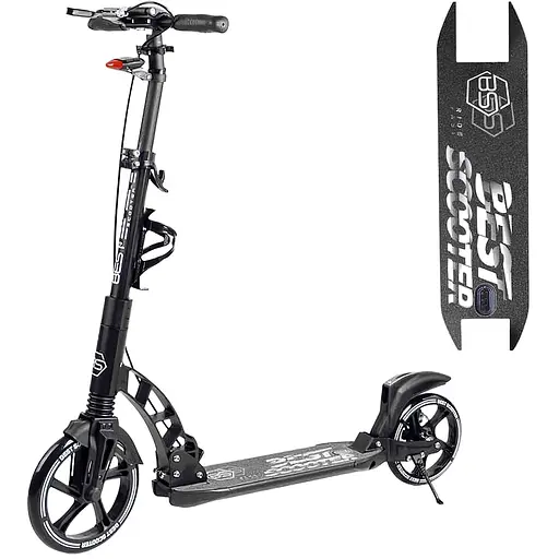 Самокат Best Scooter 93-103х49х14см Чорно-білий 000255824