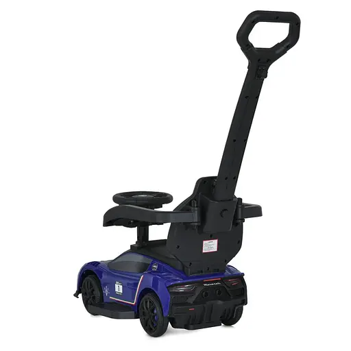 Детская каталка-толокар 2 в 1 M 5106-4 синий, с родителькой ручкой - фото 4