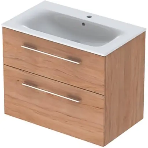 Тумба з умивальником Geberit Selnova Square 80 см 501.243.00.1 світлий горіх - фото 1