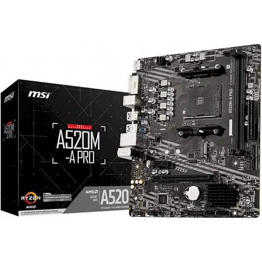 Материнская плата MSI A520M-A Pro (A520M-A PRO) (Socket AM4, AMD A520, Micro-ATX) - фото 5