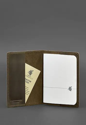 Кожаная обложка для паспорта и военного билета 1.3 темно-коричневая Crazy Horse - фото 3