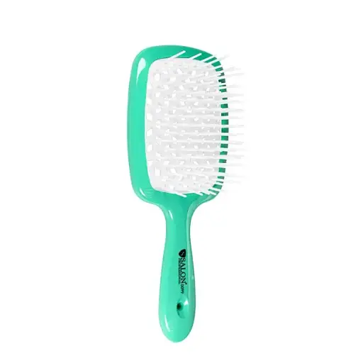 Щітка для волосся Salon Professional SP0099 SL масажна, продувна 20 см зелена з білим - фото 2