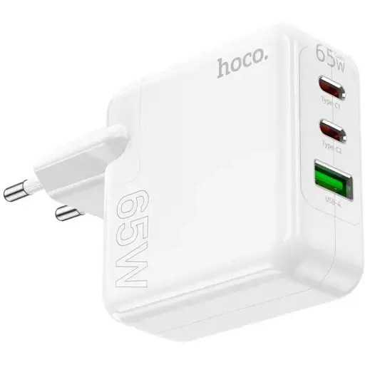 Зарядний пристрій Hoco C115a 3 виходи 65 ватів блок живлення - фото 1