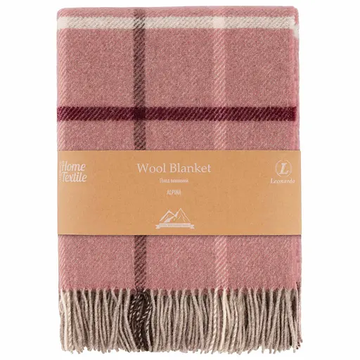 Плед Ardesto Leonardo Alpina 140x200 см 100% вовна рожевий (ART0701LM)