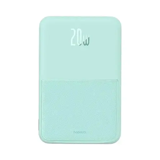 Магнитный павербанк Baseus Magnetic 5000 mAh 20 W с беспроводной зарядкой MagSafe и индикатором заряда голубой - фото 4