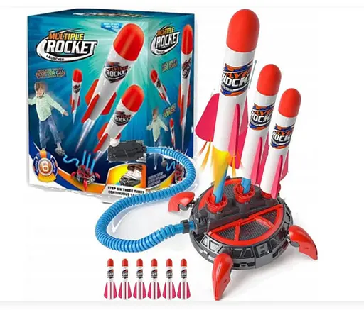 Игровой набор Прижок ракеты с пусковой установкой Jump Rocket, 6 ракет, 3 пуска, 25x20x15 см
