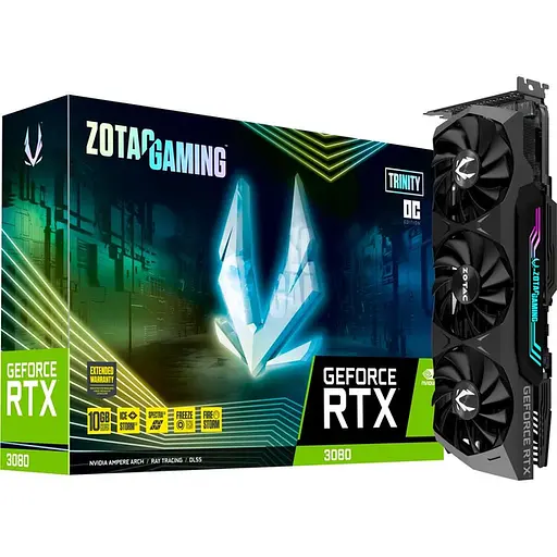 Відеокарта Zotac GAMING GeForce RTX 3080 Trinity OC LHR (ZT-A30800J-10PLHR)