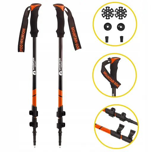 Треккинговые палки Mountain Goat Peak+ 60-135 см MG0006 Black/Orange (P-5907739318275) - фото 12