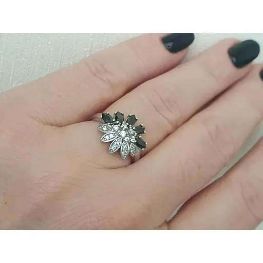 Серебряное кольцо Агни Эдельвейс с фианитами. 1880/9Р-CZ 16,5 - фото 2