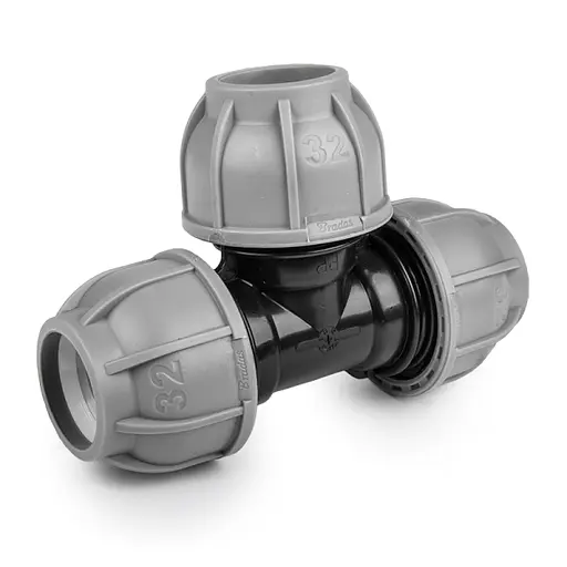 Трійник Bradas для труб PE 40 мм x 40 мм x 40 мм PN10 (DSRA10T40) - фото 1