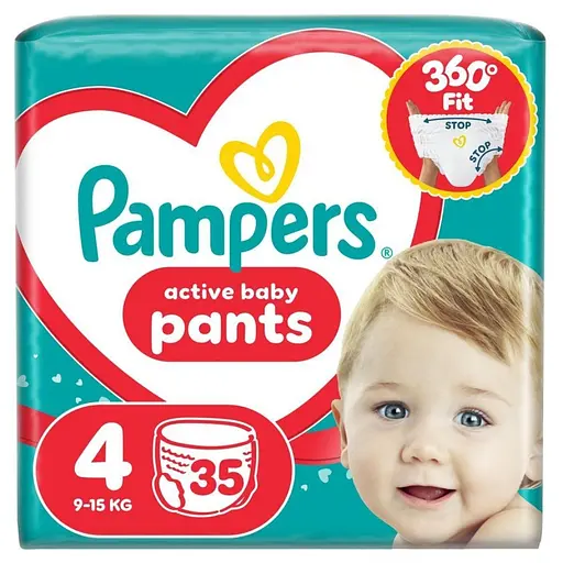 Подгузники-трусики Pampers Active Baby Pants Размер 4 (9-15 кг) 35 шт. - фото 1