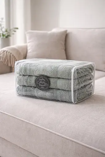 Набір турецьких рушників для ванної 70x140 см 3 шт TC303376186 - фото 4