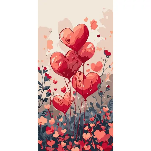 Картина по номерам "Воздушные сердца" Art Craft 16517-AC 40х80 см - фото 1