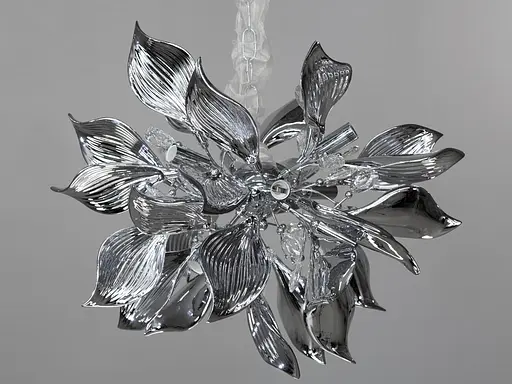 Високоякісна люстра з керамічними елементами, 9 ламп, хром - фото 1